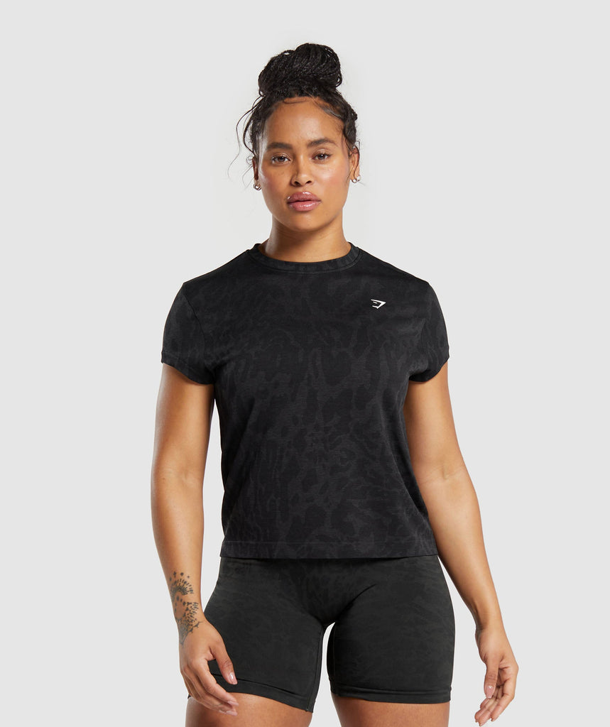 Gymshark Adapt Safari Seamless T-Shirt - Black/Asphalt Grey | Gymshark