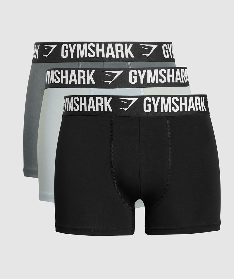 Gymshark Boxer Brief 3PK - Black/Pitch Grey/Light Grey 