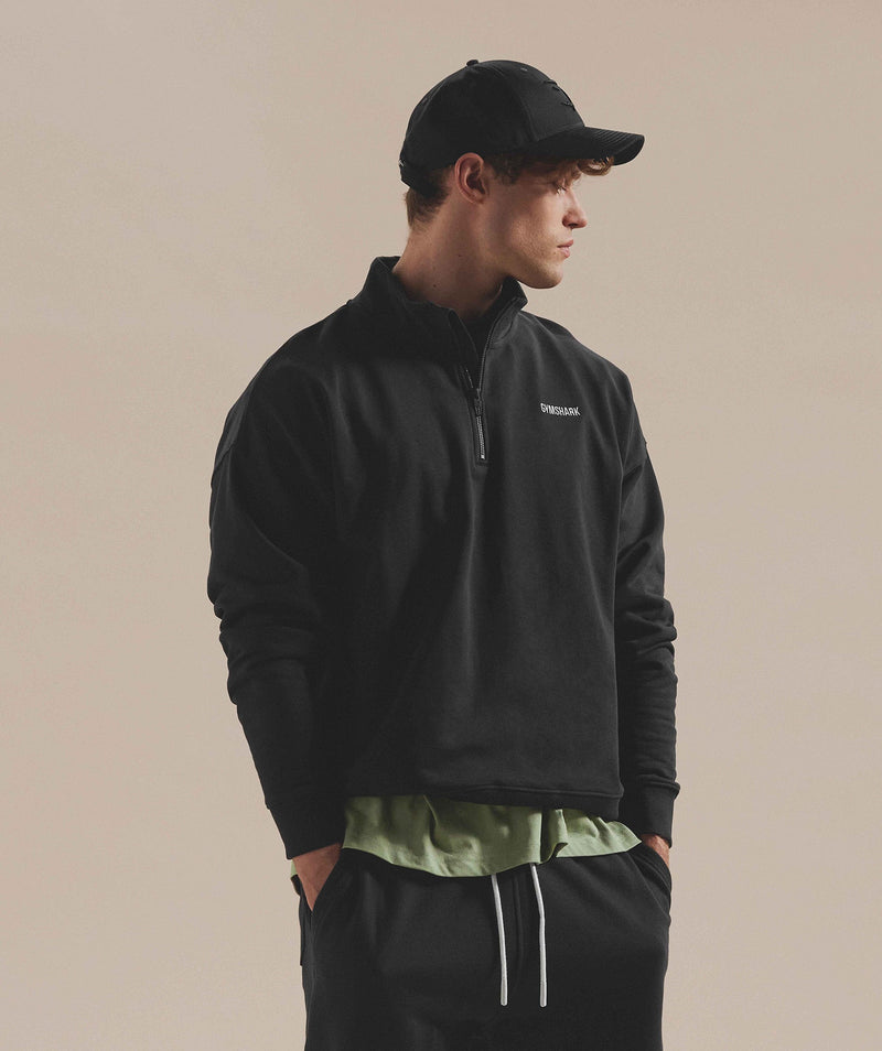 Gymshark Rest Day Sweats 1/4 Zip - Black 