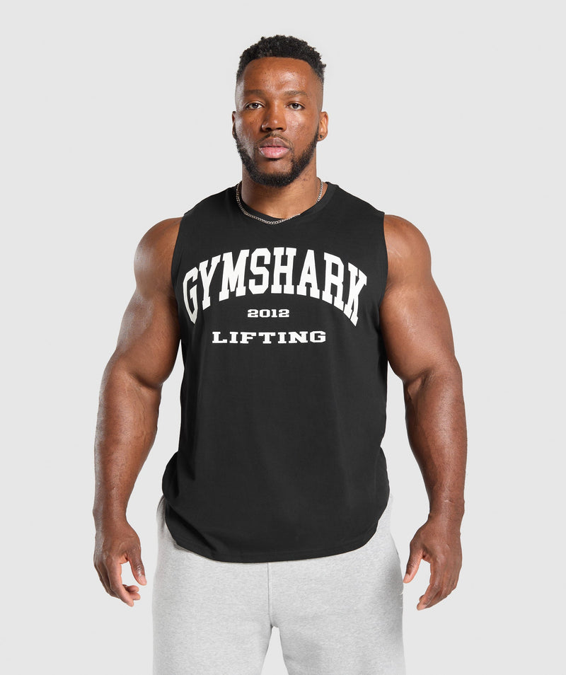 Gymshark 2012 Lifting Cut off Tank - Black 